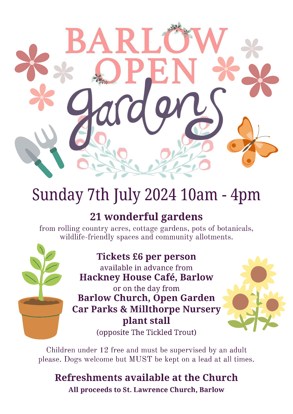 Barlow Open Gardens 2024 Poster