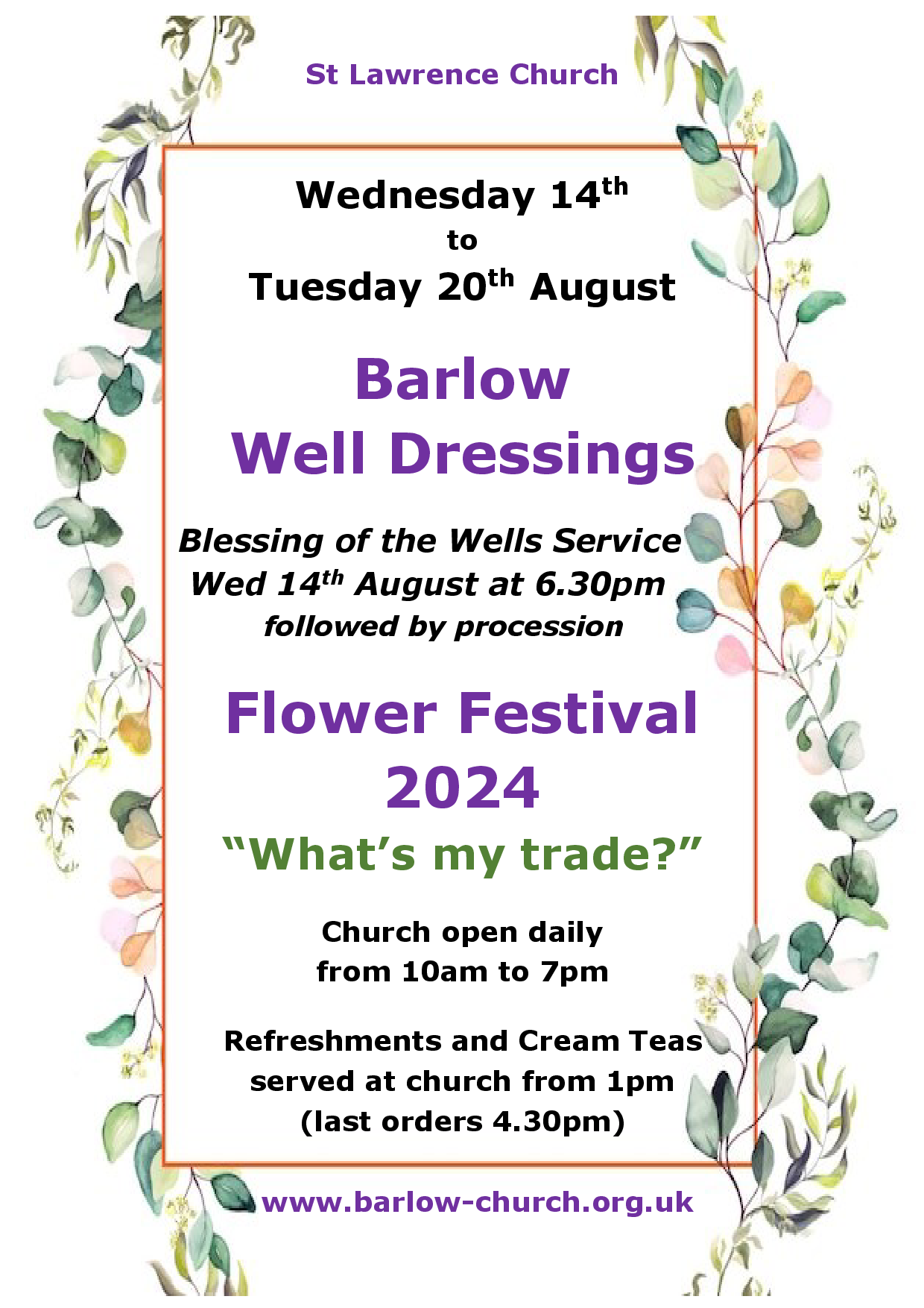 Barlow Well Dressing and Flower Festival 2024