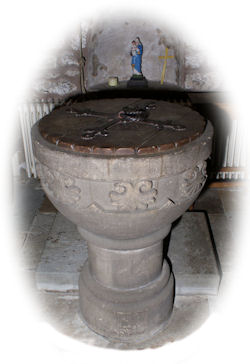 The font of the Parish Church of St. Lawrence, Great Barlow