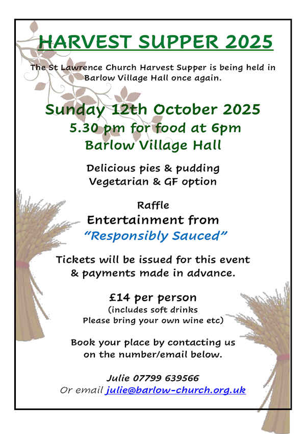 Barlow Harvest Supper 2025