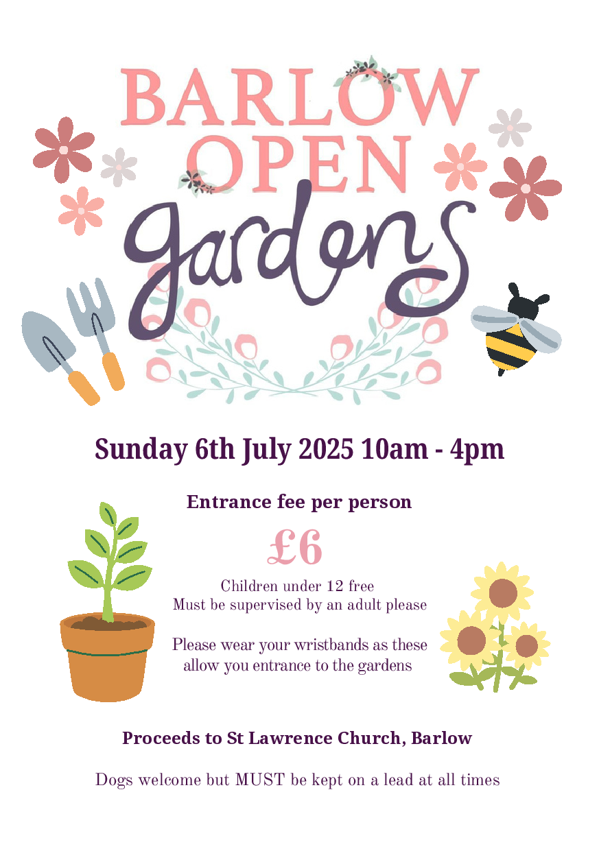 Barlow Open Gardens 2024 Poster