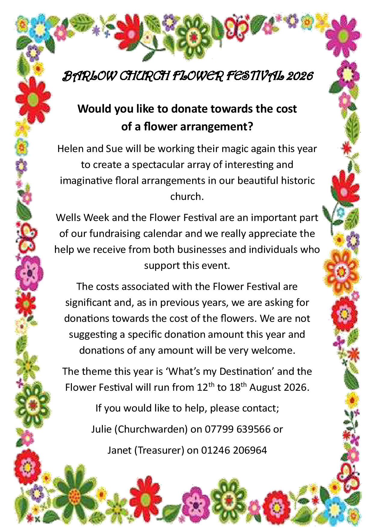 2026 Flower Festival Donation Request