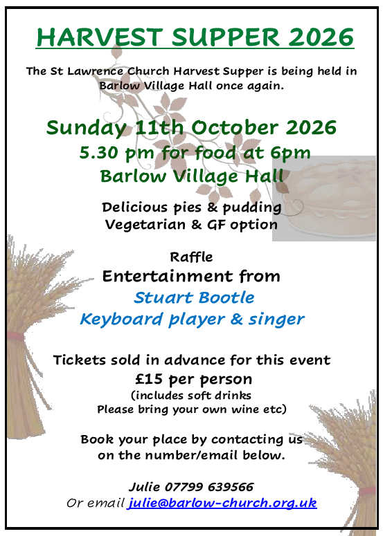 2026 Harvest Supper Poster