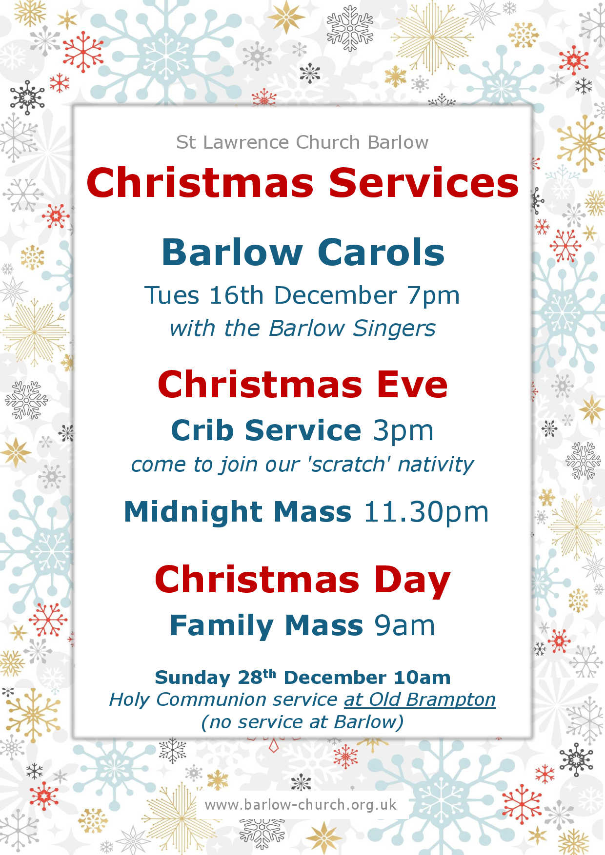 Christmas 2025 events Barlow Church